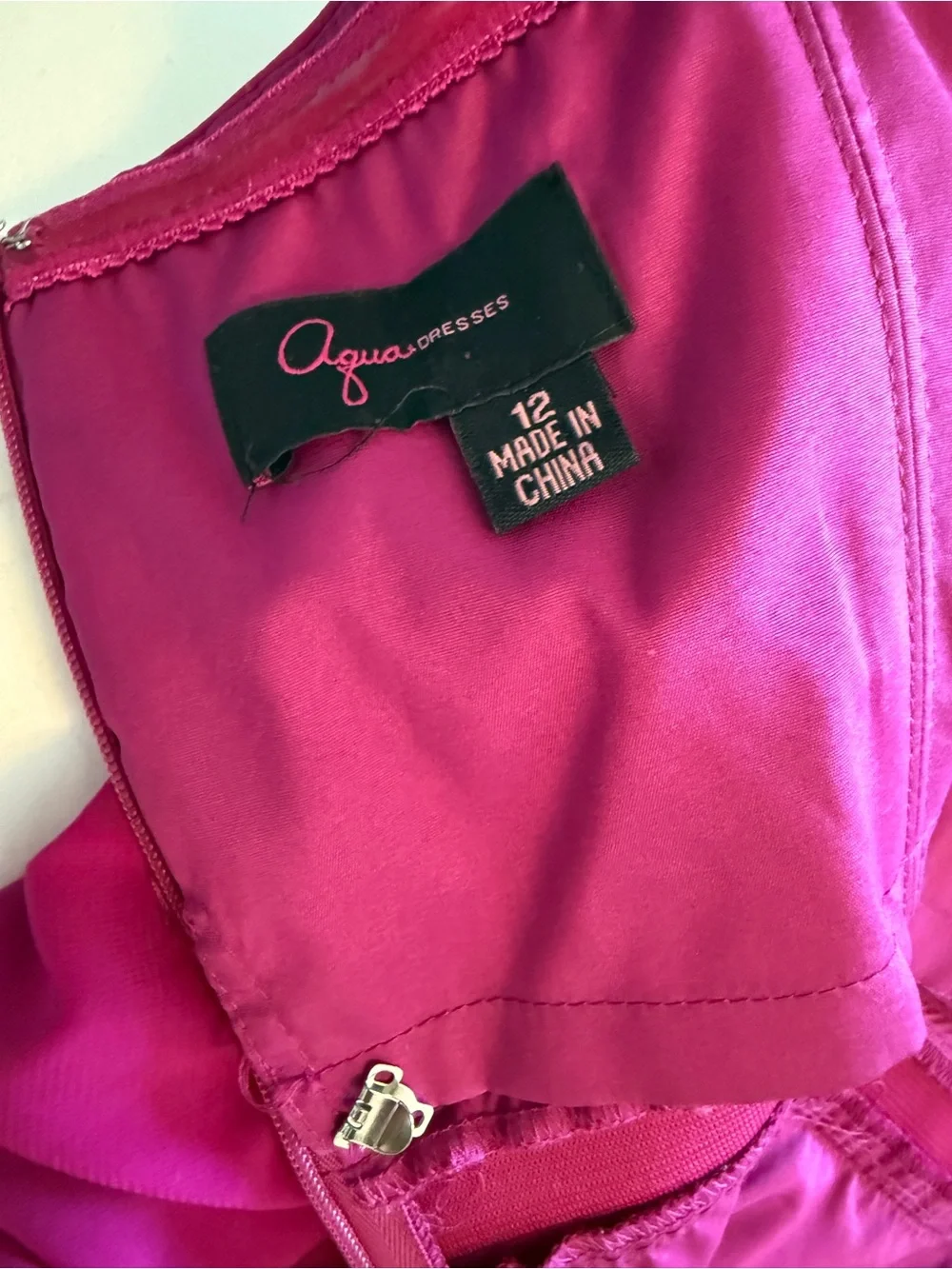 Fuchsia Spaghetti Strap Ruched Bodice Dress - Picture 3 of 11